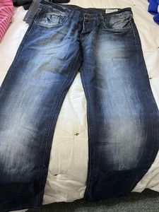 MENS DINAMIT ORIGINAL  GOLDEN JEANS LOW CUT BLUE DENIM SIZE 32” NWT #87